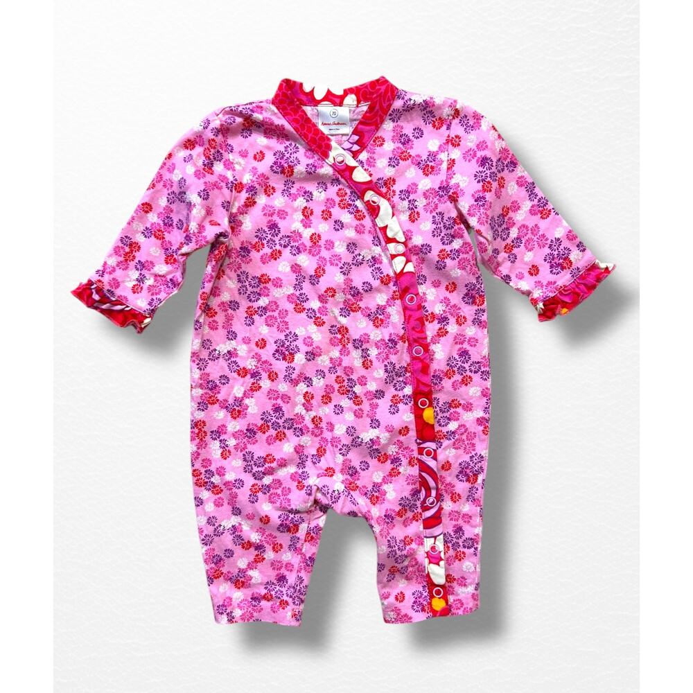 Hanna Andersson Kimono-Style Floral Romper, 6-12 Months